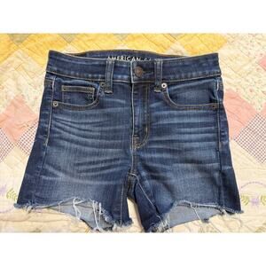 American Eagle Next Level Stretch Denim Shorts Womens 2 Cutoff Distressed Frayed
